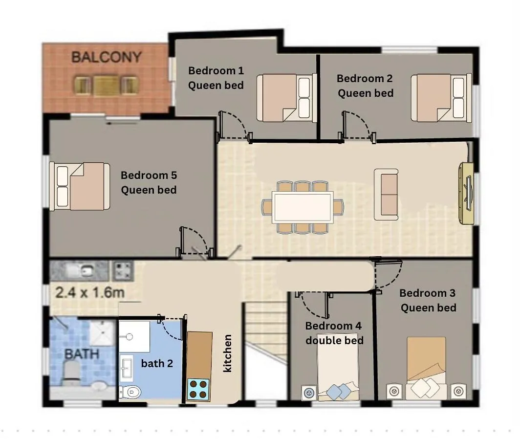 Once A Florist, Now Your Unique 5-Bedroom Home In Brisbane 0*,